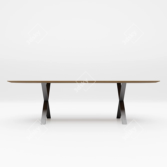 Sleek Wood LAX Table 3D model image 2