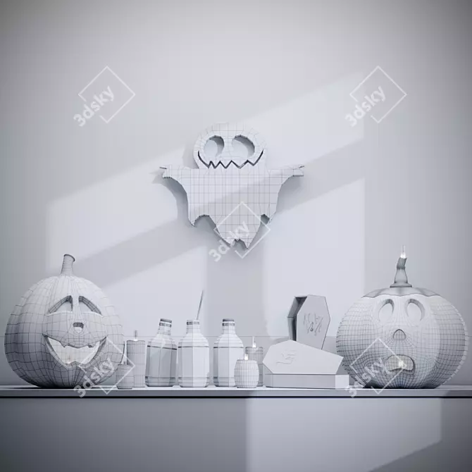 Enchanting Halloween Scene Set 3D model image 3