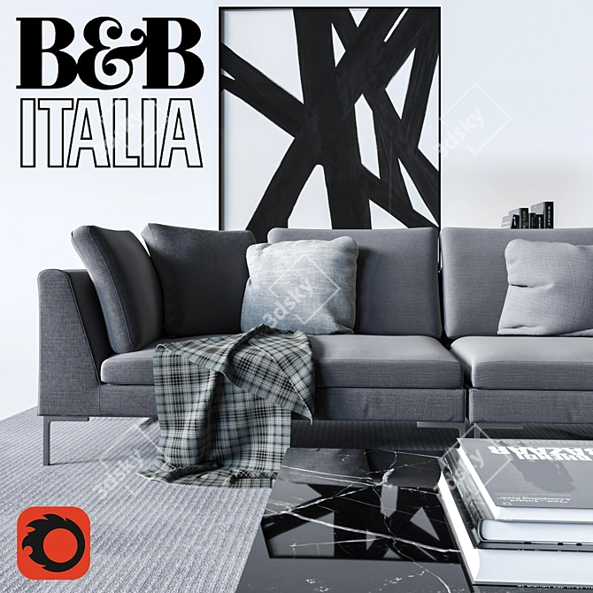 Contemporary B&B Italia Sofa 3D model image 1