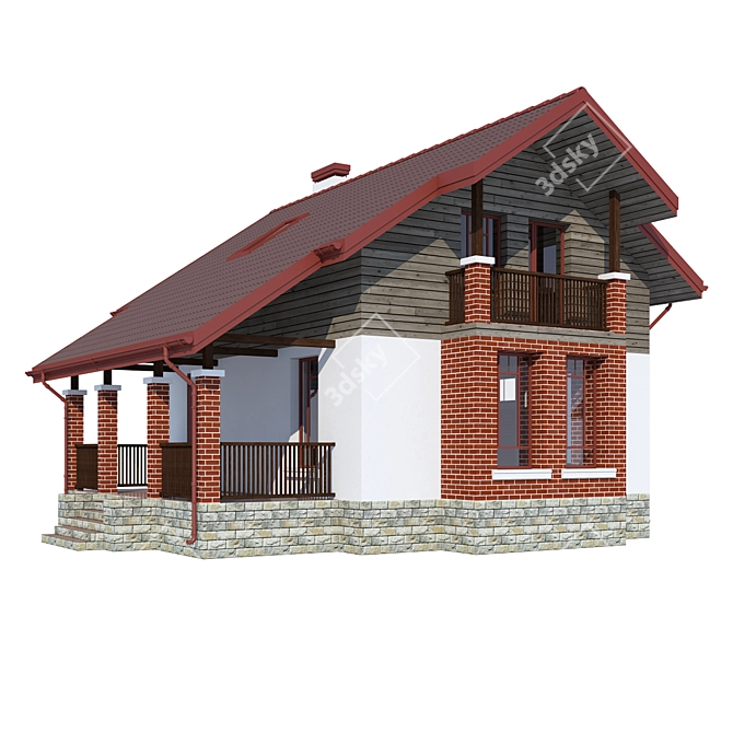 Modern Private House Design 3D model image 1