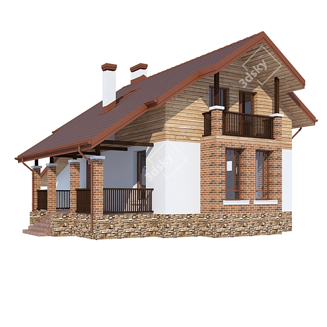 Modern Private House Design 3D model image 1