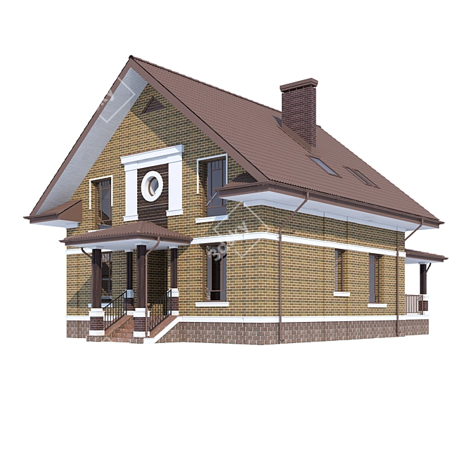 Modern Individual House Design 3D model image 2