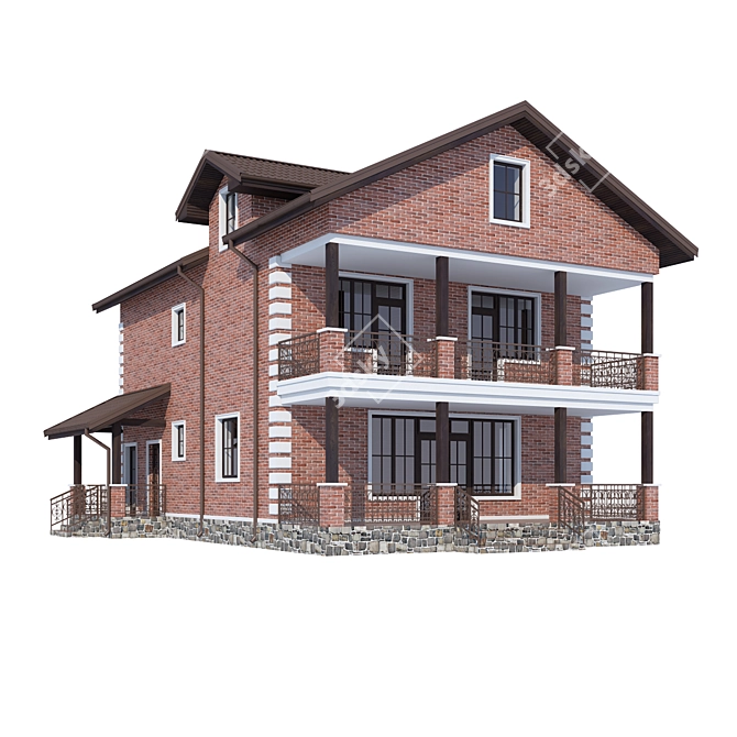 Modern Private House Design 3D model image 1