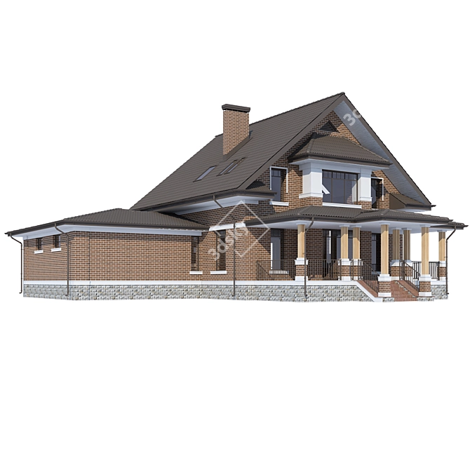 Modern Private House Design 3D model image 2