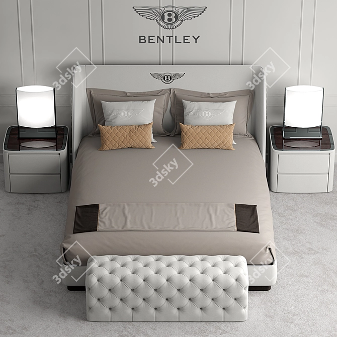 Elegant Bentley Home Richmond Bed 3D model image 1