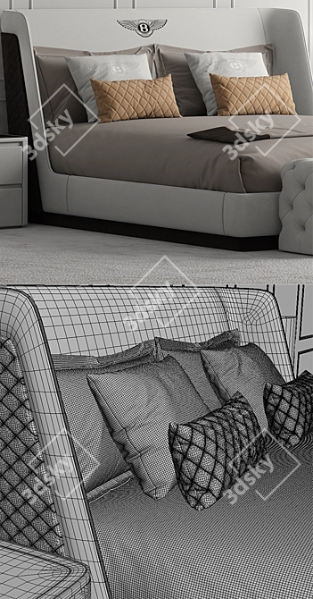 Elegant Bentley Home Richmond Bed 3D model image 3