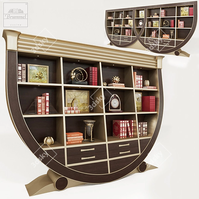 Elegant Ego Bookcase Set 3D model image 1