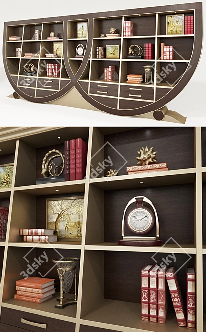 Elegant Ego Bookcase Set 3D model image 2