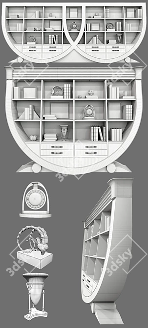 Elegant Ego Bookcase Set 3D model image 3