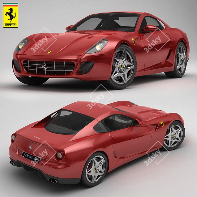 Sleek Red Ferrari: Superior Quality 3D model image 1