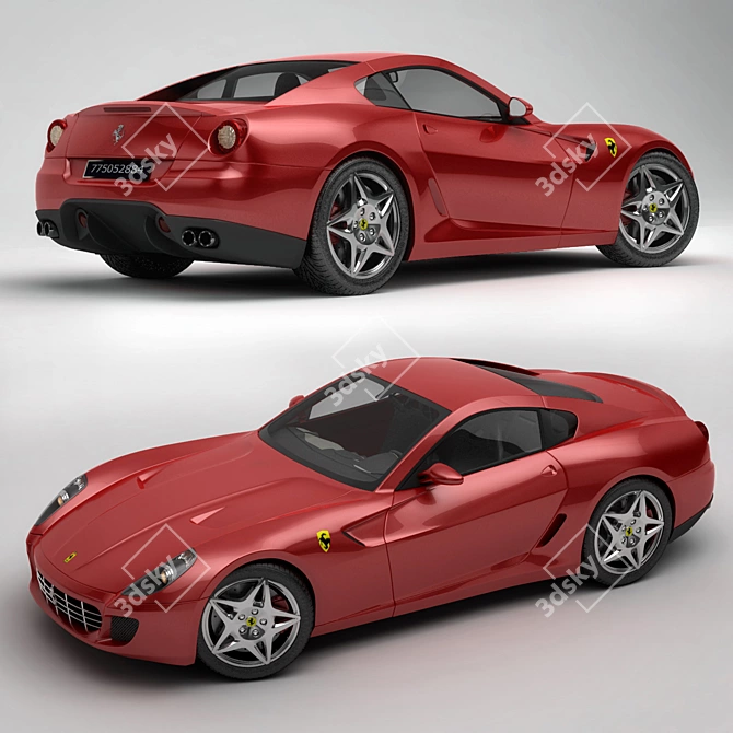 Sleek Red Ferrari: Superior Quality 3D model image 2