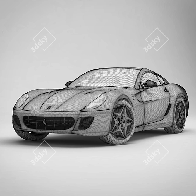 Sleek Red Ferrari: Superior Quality 3D model image 3