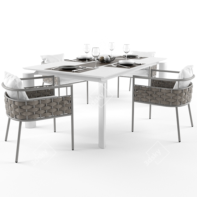 Elegant Kira Dining Set by Talenti 3D model image 1