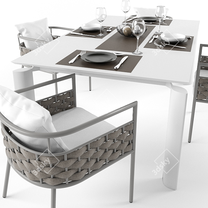 Elegant Kira Dining Set by Talenti 3D model image 2