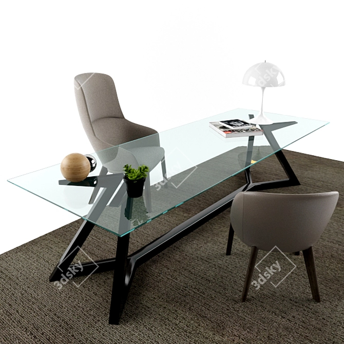 Luxury Verywood Bergère Office Set 3D model image 3