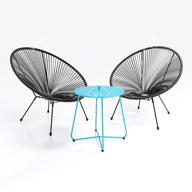 Elegant Jysk Ubberup Armchair & Uhre Table 3D model image 1