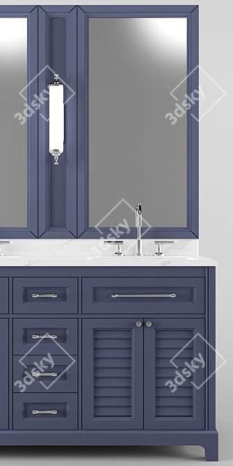 Double Sink Bathroom Furniture 3D model image 3