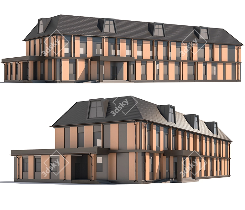 Modern Creative House Building 3D model image 1