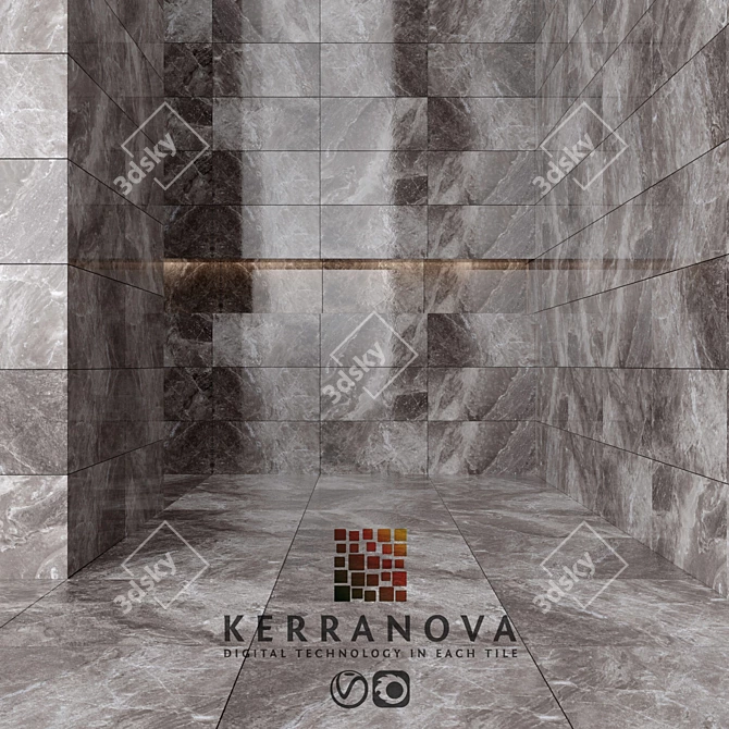 Kerranova Black & White: Versatile Textured Tiles 3D model image 1