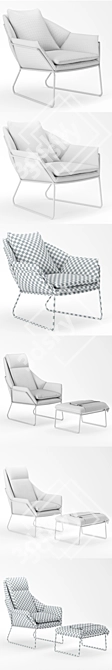 Elegant Armchair: Saba Italia New York 3D model image 2