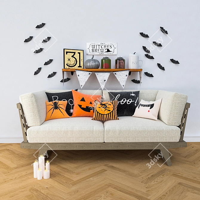 Spooky Halloween Decor Set 3D model image 1