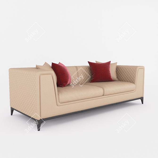 Sezer 3-Seater Sofa: Modern Comfort for Your Living Space 3D model image 1