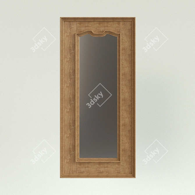 Rustic Recycled Wood Mirror 3D model image 1