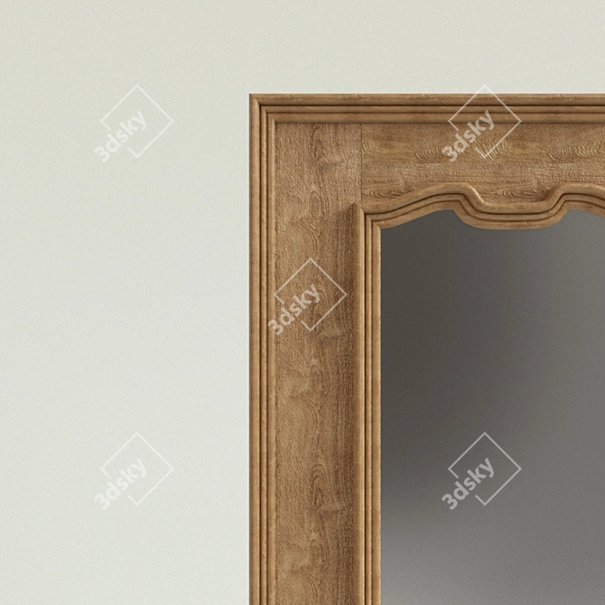 Rustic Recycled Wood Mirror 3D model image 2