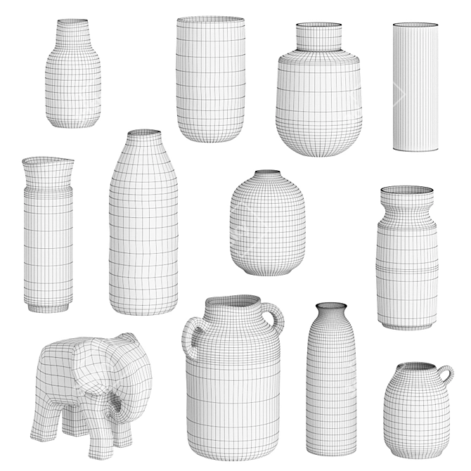 11-Piece Decor Set - Corona/Vray Materials & Multiple File Formats 3D model image 3