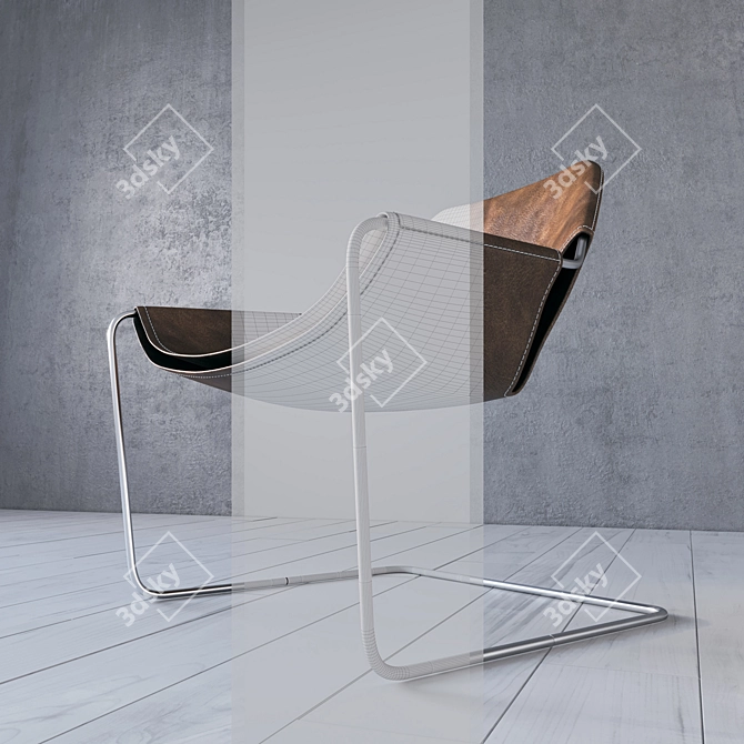 Title: Paulistano Leather Armchair 3D model image 3