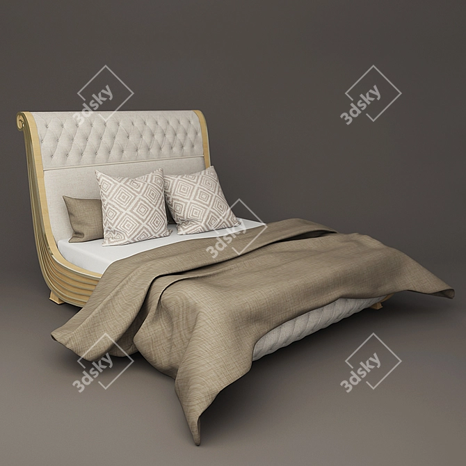 Regal Gold Vanity Bed 3D model image 1