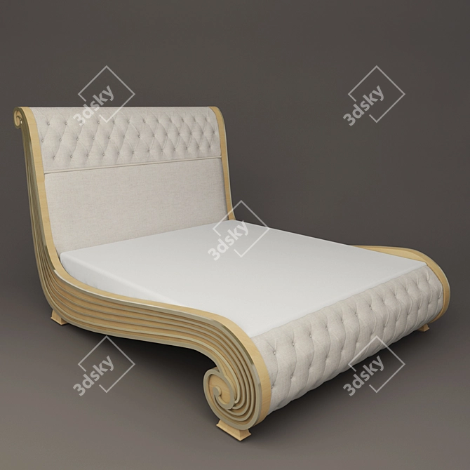 Regal Gold Vanity Bed 3D model image 2