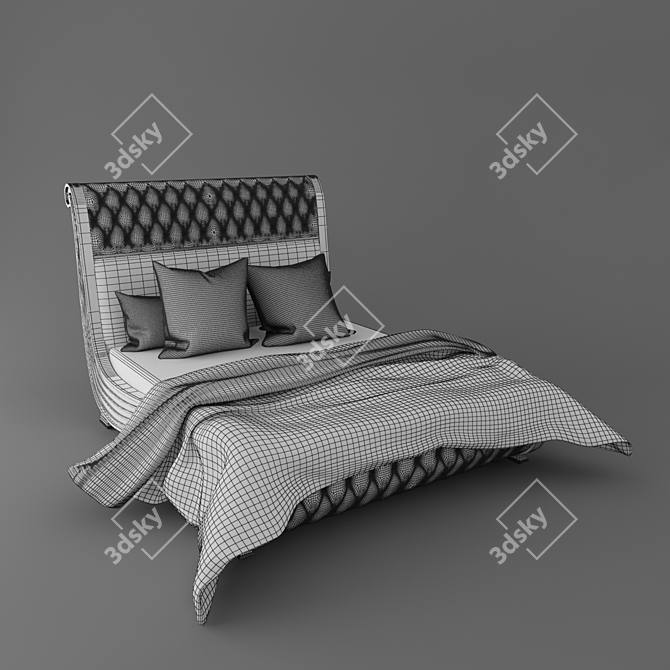 Regal Gold Vanity Bed 3D model image 3
