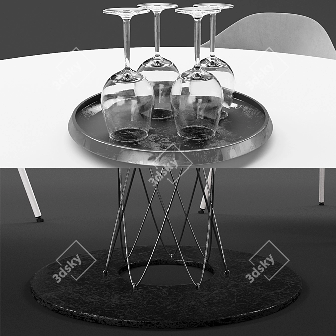 Modern Vitra Table & Chair Set 3D model image 3