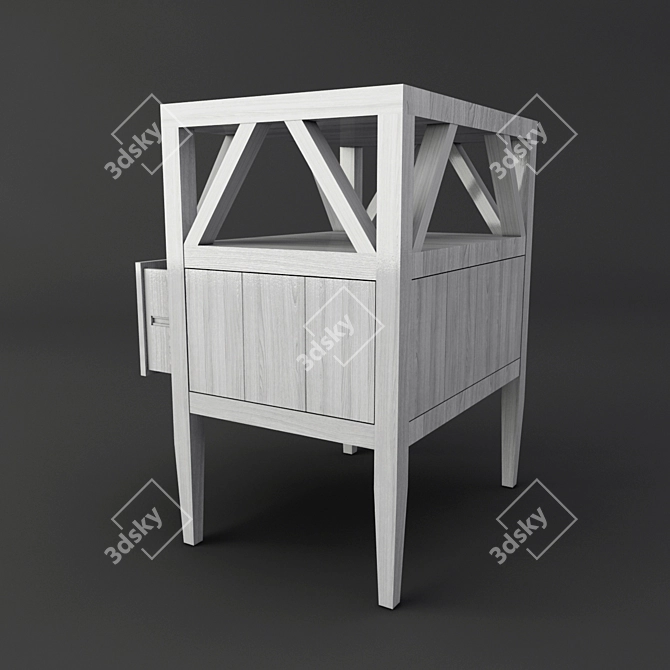 Flamant Furniture Bedside Table: Elegant Belgian Design 3D model image 2