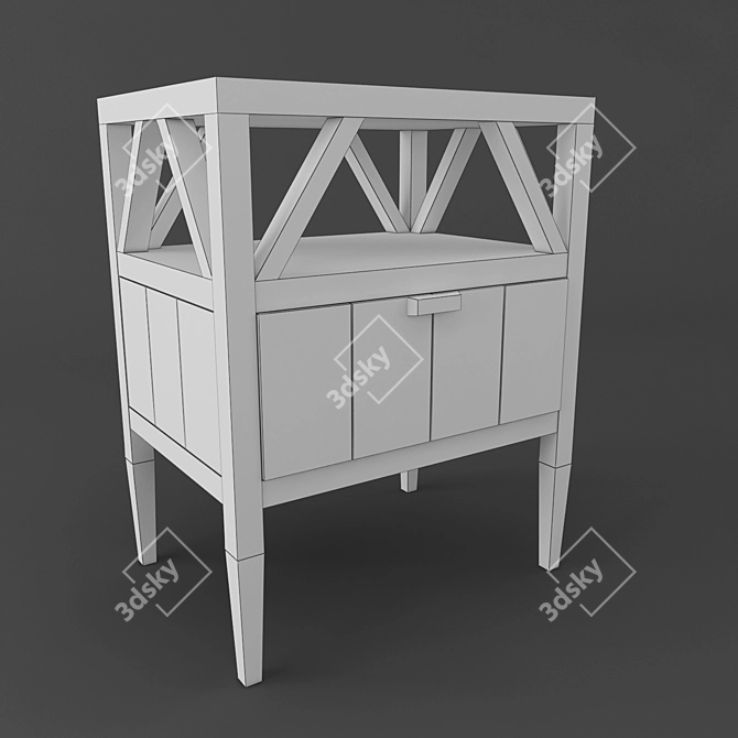 Flamant Furniture Bedside Table: Elegant Belgian Design 3D model image 3