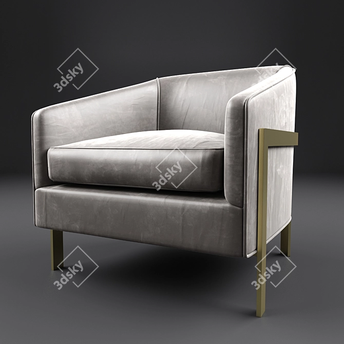 Sleek Comfort: Reginald Leather Chair 3D model image 1