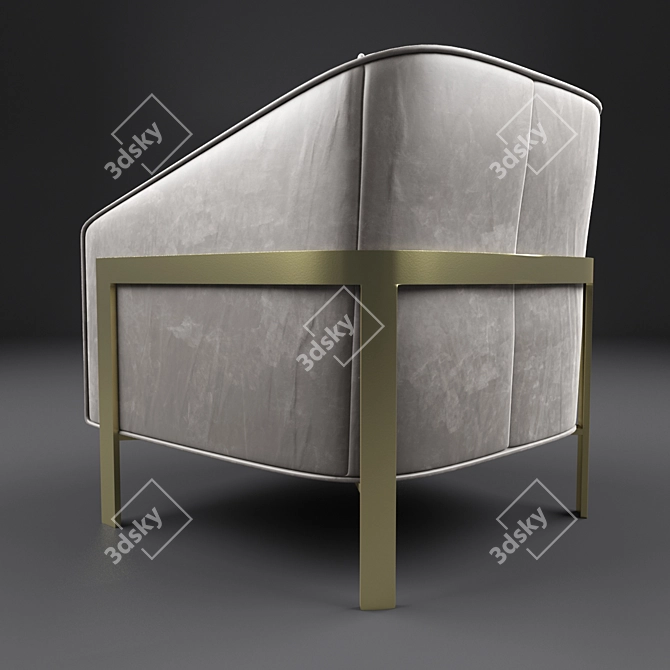 Sleek Comfort: Reginald Leather Chair 3D model image 2