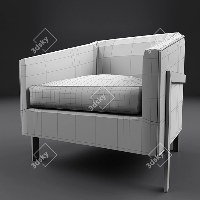 Sleek Comfort: Reginald Leather Chair 3D model image 3