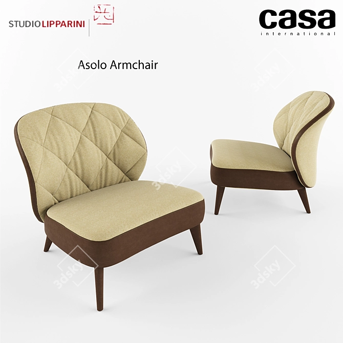 Elegant Lipparini Design Armchair 3D model image 1