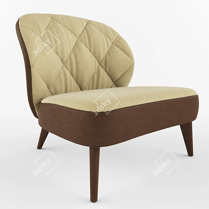 Elegant Lipparini Design Armchair 3D model image 2