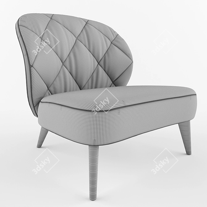 Elegant Lipparini Design Armchair 3D model image 3