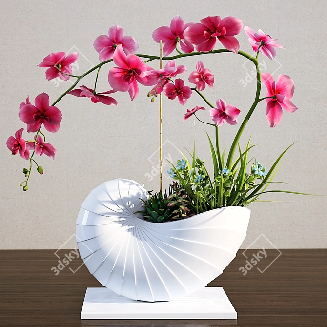 Elegant Blooming Orchid 3D model image 1