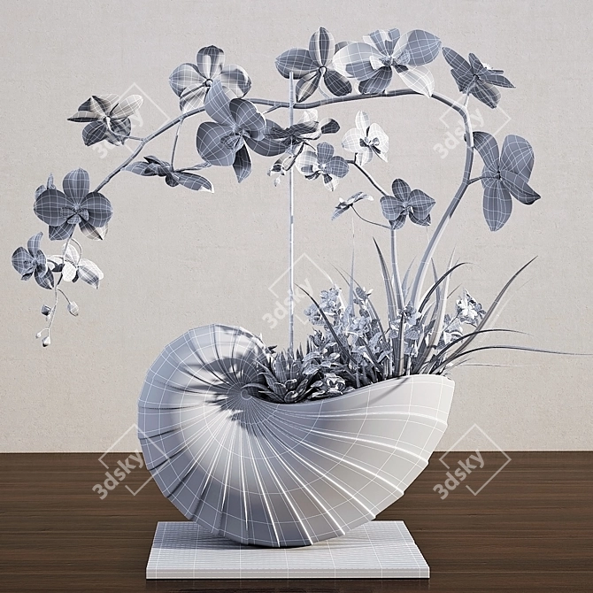 Elegant Blooming Orchid 3D model image 3