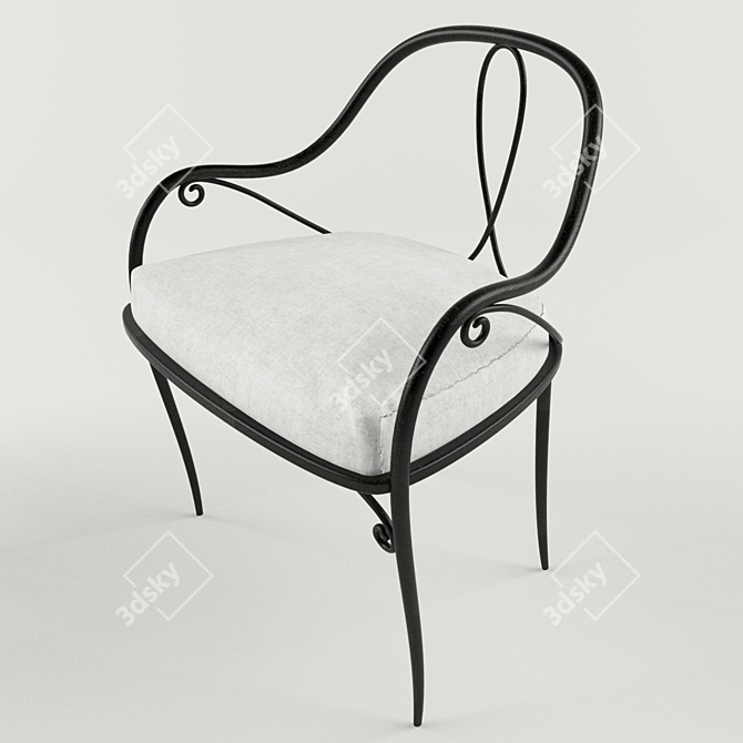 Classic Forged Armrest Chair 3D model image 1