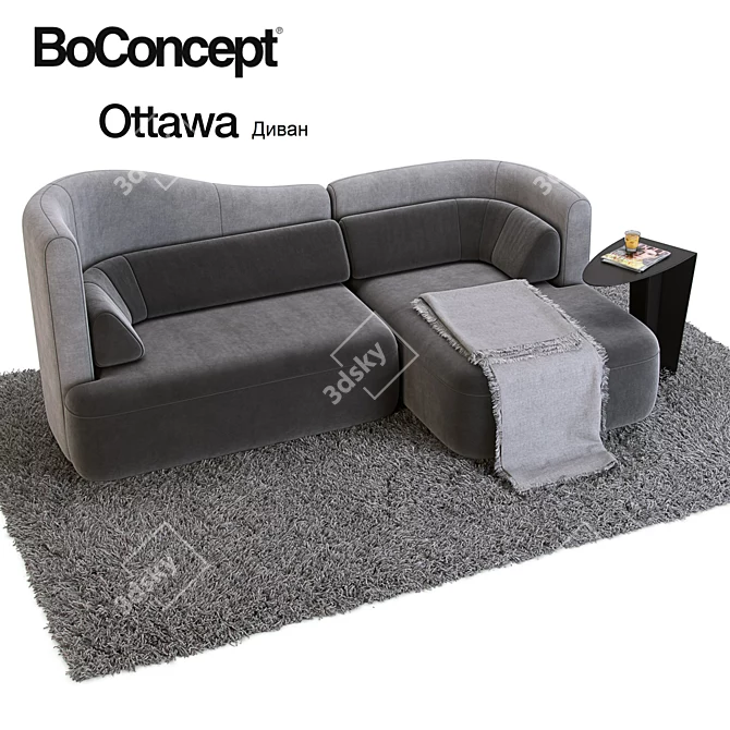 Modern Sofa Set: Boconcept Ottawa - Designer: Karim Rashid 3D model image 1