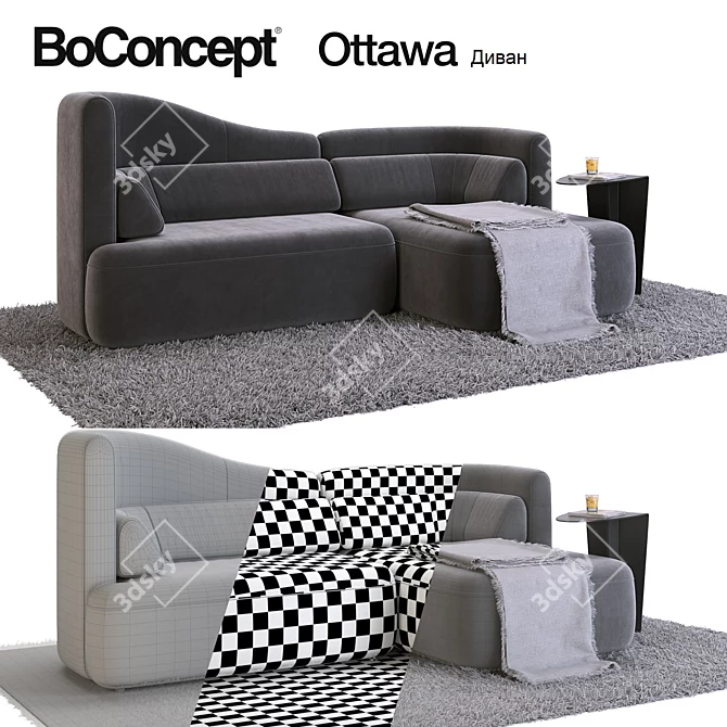 Modern Sofa Set: Boconcept Ottawa - Designer: Karim Rashid 3D model image 2