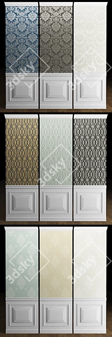 Elegant Trois Wallpaper by Wallquest 3D model image 2