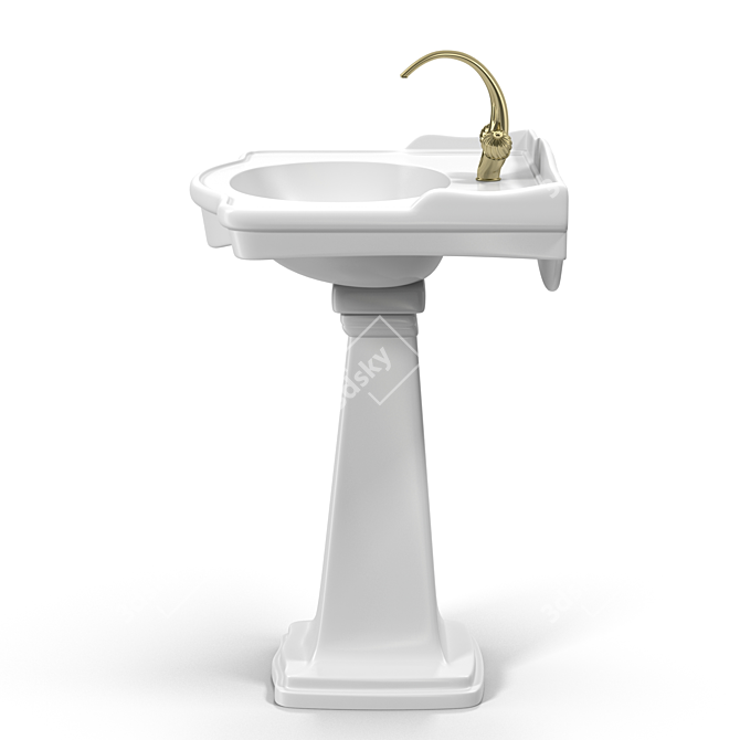 Elegant Column Mount Sink 3D model image 3