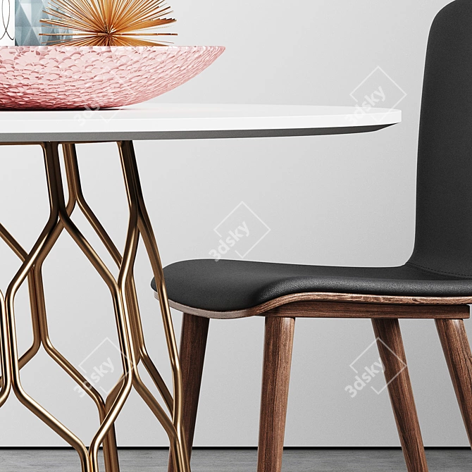 CB2 Circuit Dining Table: Modern Geometric Design 3D model image 3